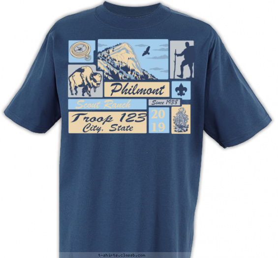 philmont t-shirt design with 3 ink colors - #SP4774