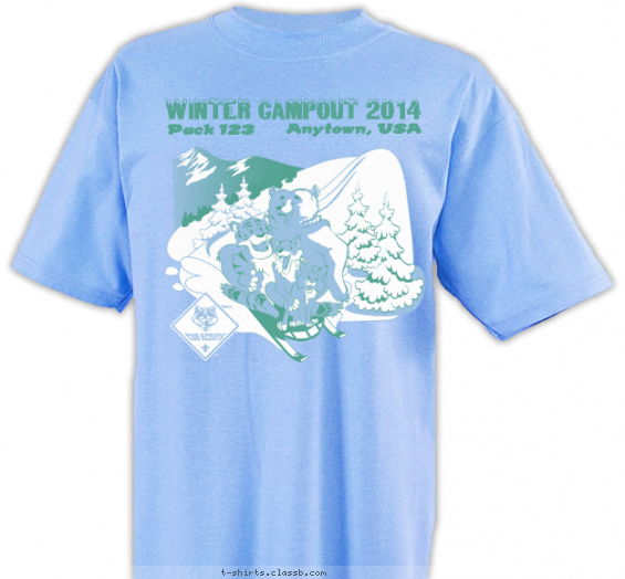 cub-scout-winter-themed-camp t-shirt design with 2 ink colors - #SP4807