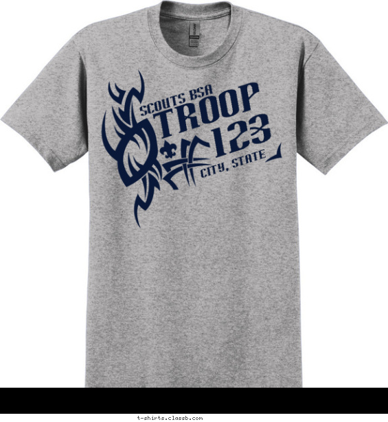 troop t-shirt design with 1 ink color - #SP4844