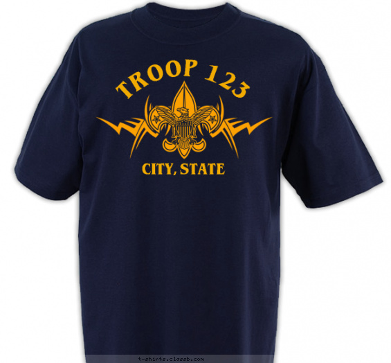 troop t-shirt design with 1 ink color - #SP4846