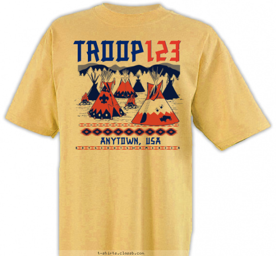 troop t-shirt design with 2 ink colors - #SP4858