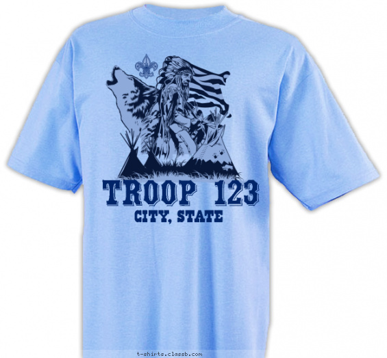 troop t-shirt design with 1 ink color - #SP4859