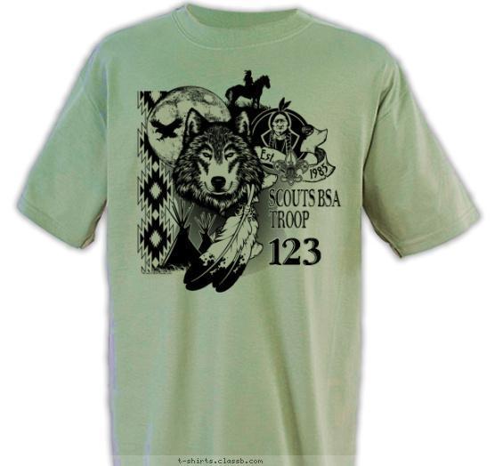 troop t-shirt design with 1 ink color - #SP4862
