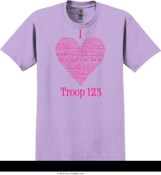 troops-girls t-shirt design with 1 ink color - #SP4865