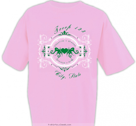 troops-girls t-shirt design with 2 ink colors - #SP4876