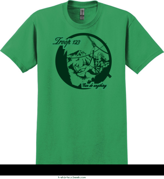 troops-girls t-shirt design with 1 ink color - #SP4905