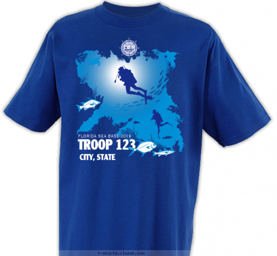 florida-sea-base t-shirt design with 2 ink colors - #SP4913
