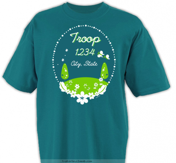 troops-girls t-shirt design with 2 ink colors - #SP4932