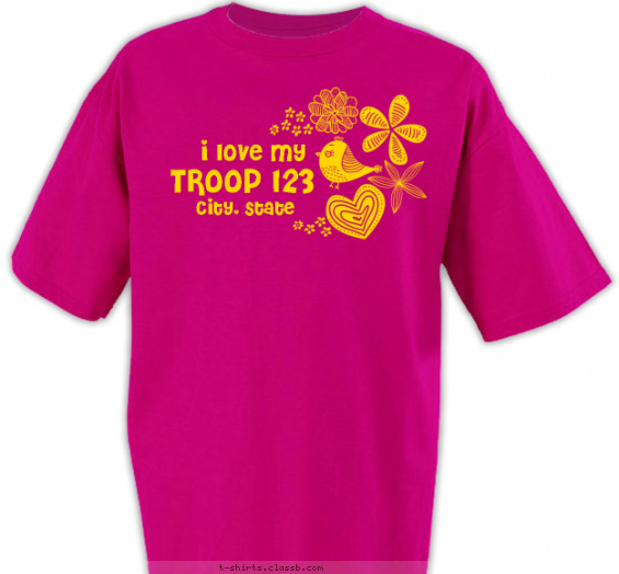 troops-girls t-shirt design with 1 ink color - #SP4938