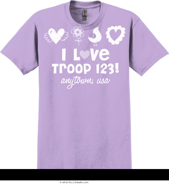 troops-girls t-shirt design with 1 ink color - #SP4944