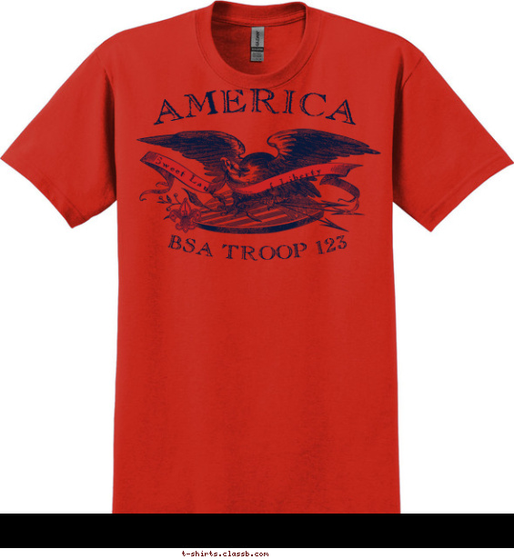 troop t-shirt design with 1 ink color - #SP4945