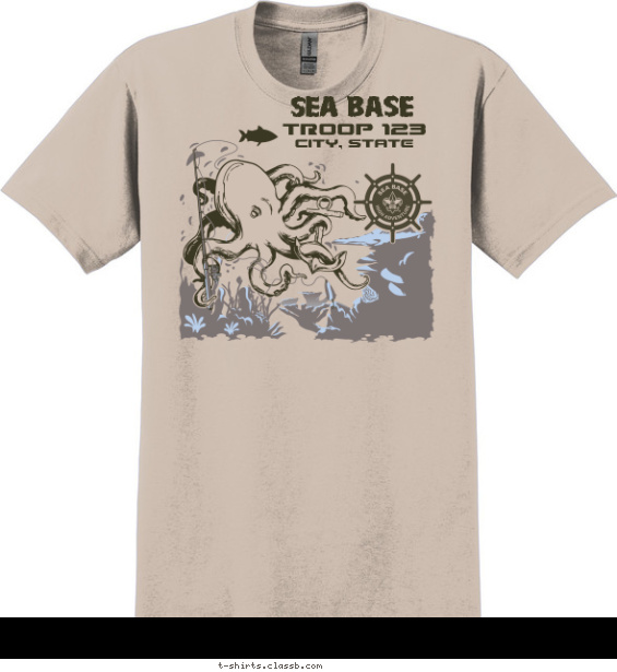 florida-sea-base t-shirt design with 3 ink colors - #SP4999