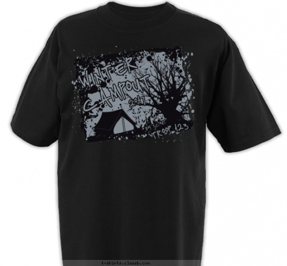 troop t-shirt design with 1 ink color - #SP5006