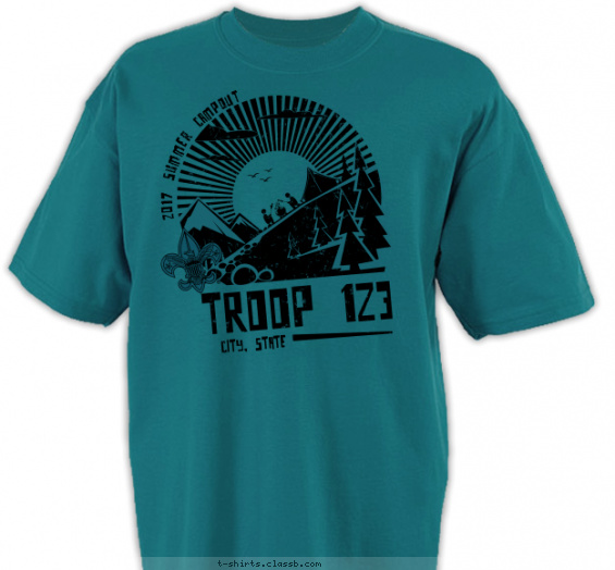 troop t-shirt design with 1 ink color - #SP5012