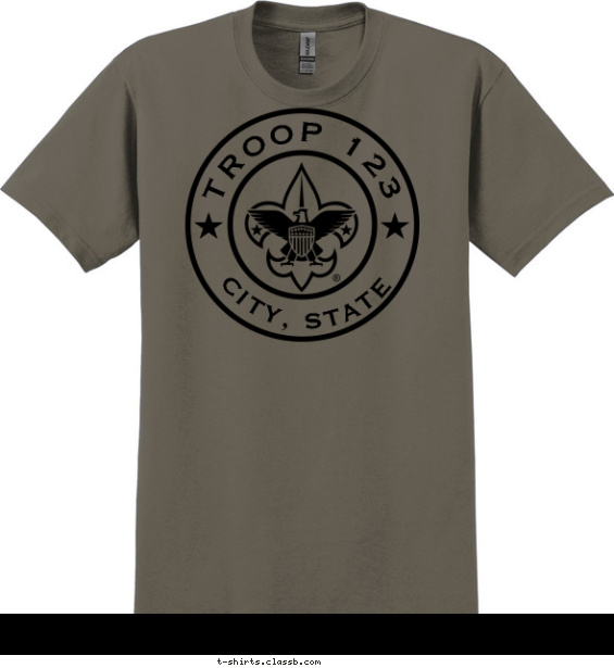 troop t-shirt design with 1 ink color - #SP512