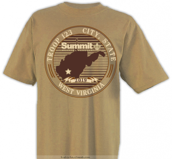 summit-bechtel t-shirt design with 3 ink colors - #SP5162