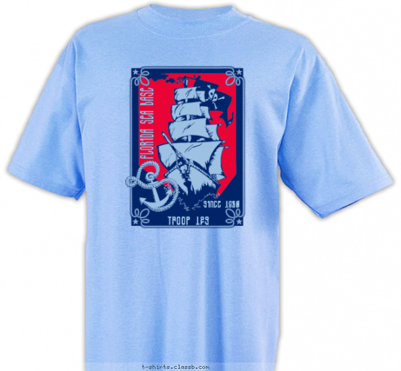 florida-sea-base t-shirt design with 2 ink colors - #SP5184