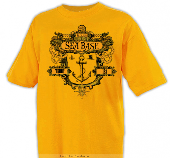 florida-sea-base t-shirt design with 2 ink colors - #SP5189