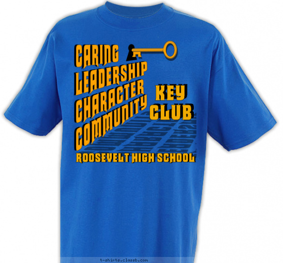 key-club-t-shirts t-shirt design with 3 ink colors - #SP5194