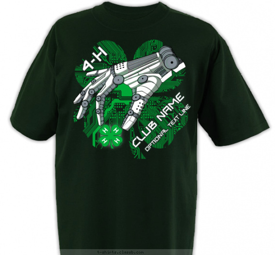 4-h-club t-shirt design with 4 ink colors - #SP5196