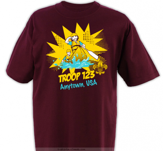 troop t-shirt design with 3 ink colors - #SP5213