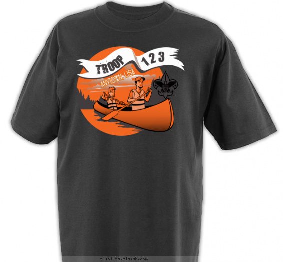 troop t-shirt design with 3 ink colors - #SP5217