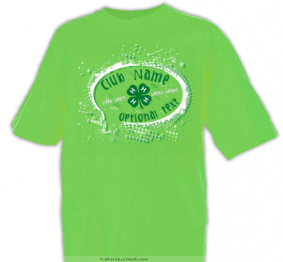 4-h-club t-shirt design with 2 ink colors - #SP5223