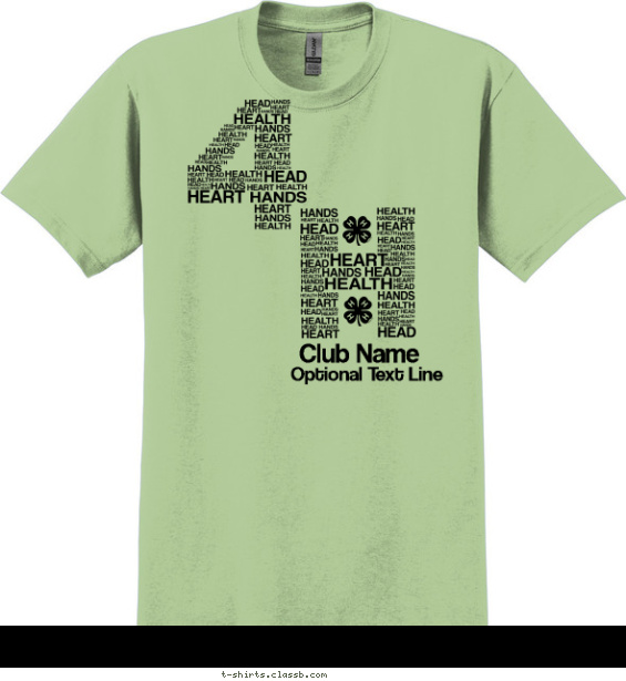 4-h-club t-shirt design with 1 ink color - #SP5226