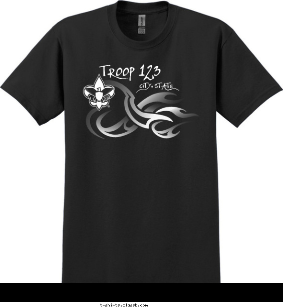troop t-shirt design with 1 ink color - #SP523