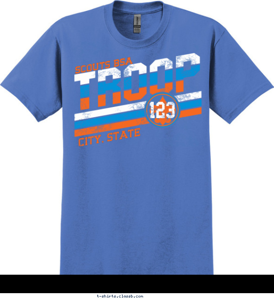 troop t-shirt design with 3 ink colors - #SP5251