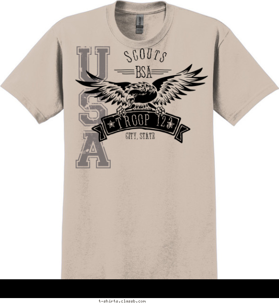 troop t-shirt design with 2 ink colors - #SP5252