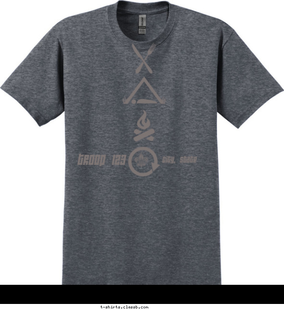 troop t-shirt design with 1 ink color - #SP5258