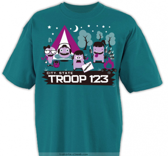 troops-girls t-shirt design with 4 ink colors - #SP5263