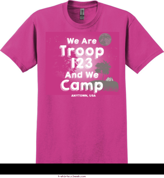 troops-girls t-shirt design with 3 ink colors - #SP5267
