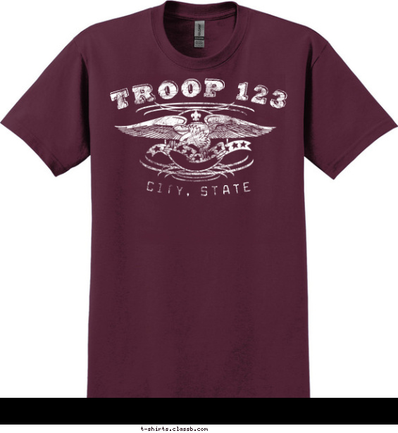 troop t-shirt design with 1 ink color - #SP527