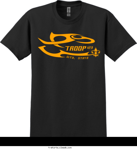 troop t-shirt design with 1 ink color - #SP529