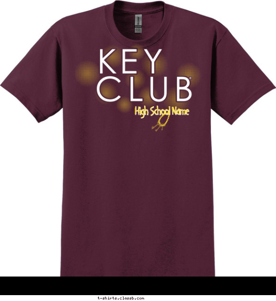 key-club t-shirt design with 2 ink colors - #SP5301