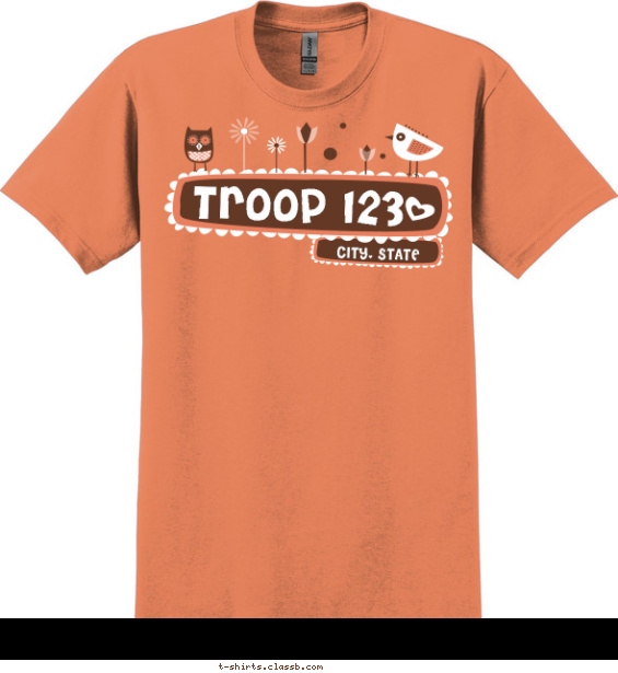 troops-girls t-shirt design with 2 ink colors - #SP5317