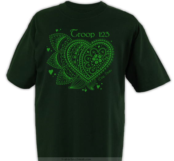 troops-girls t-shirt design with 1 ink color - #SP5319