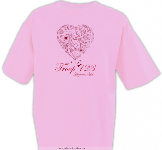 troops-girls t-shirt design with 1 ink color - #SP5323