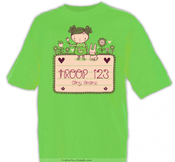 troops-girls t-shirt design with 2 ink colors - #SP5325