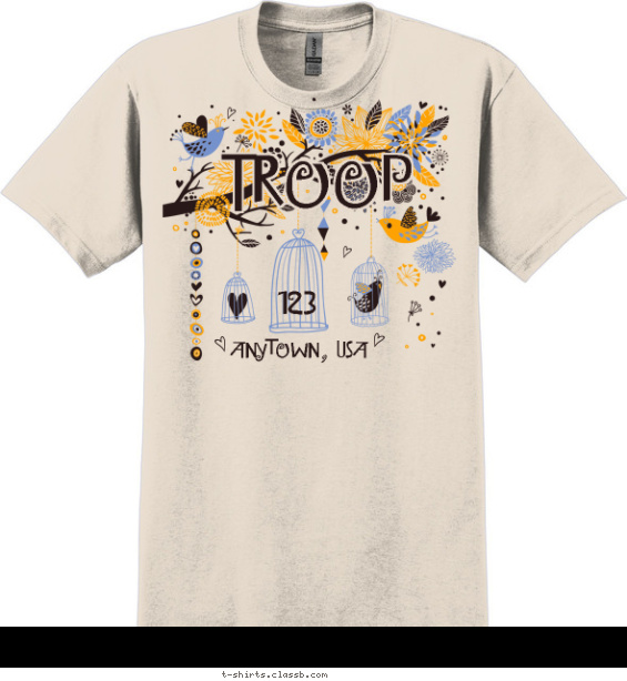 troops-girls t-shirt design with 3 ink colors - #SP5326