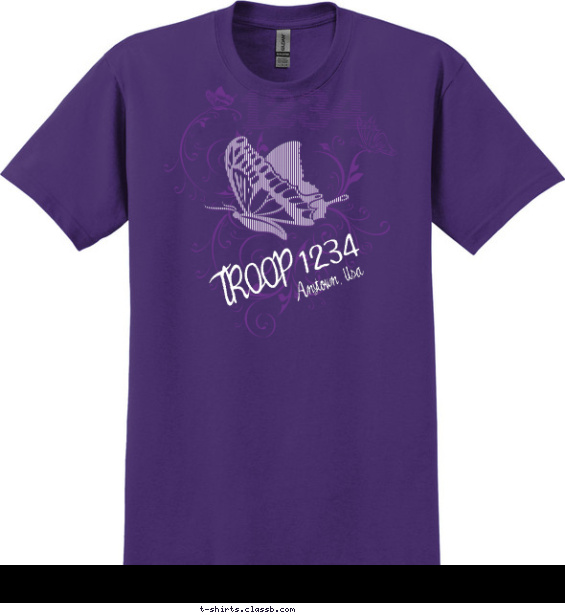 troops-girls t-shirt design with 2 ink colors - #SP5328