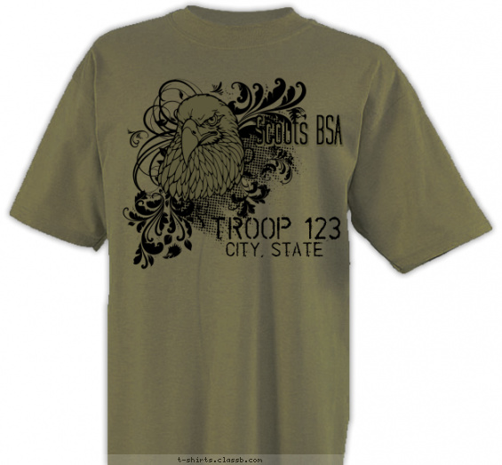 troop t-shirt design with 1 ink color - #SP5380