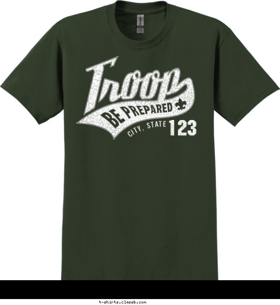 troop t-shirt design with 1 ink color - #SP541