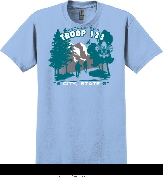 troop t-shirt design with 3 ink colors - #SP5445