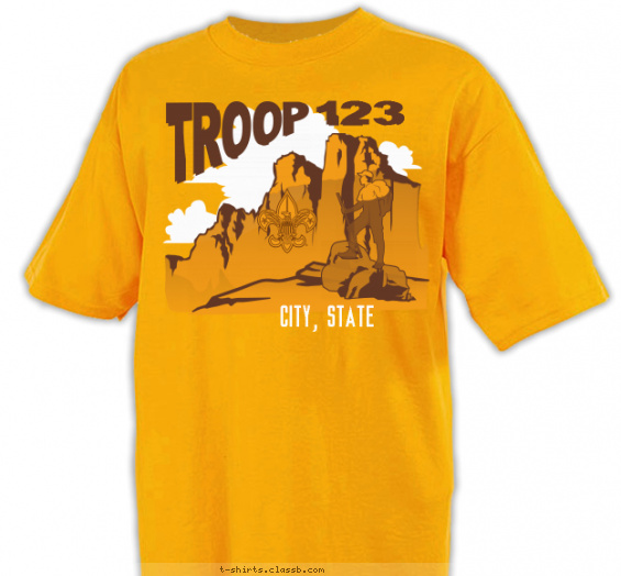 troop t-shirt design with 2 ink colors - #SP5448
