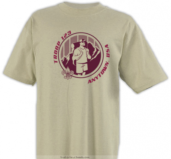 troop t-shirt design with 1 ink color - #SP5454