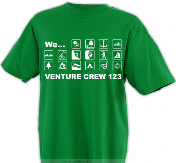 venturing-crew t-shirt design with 1 ink color - #SP5460