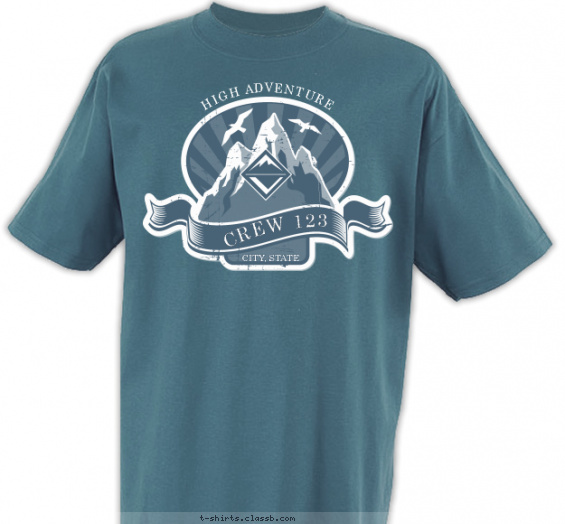 venturing-crew t-shirt design with 1 ink color - #SP5461